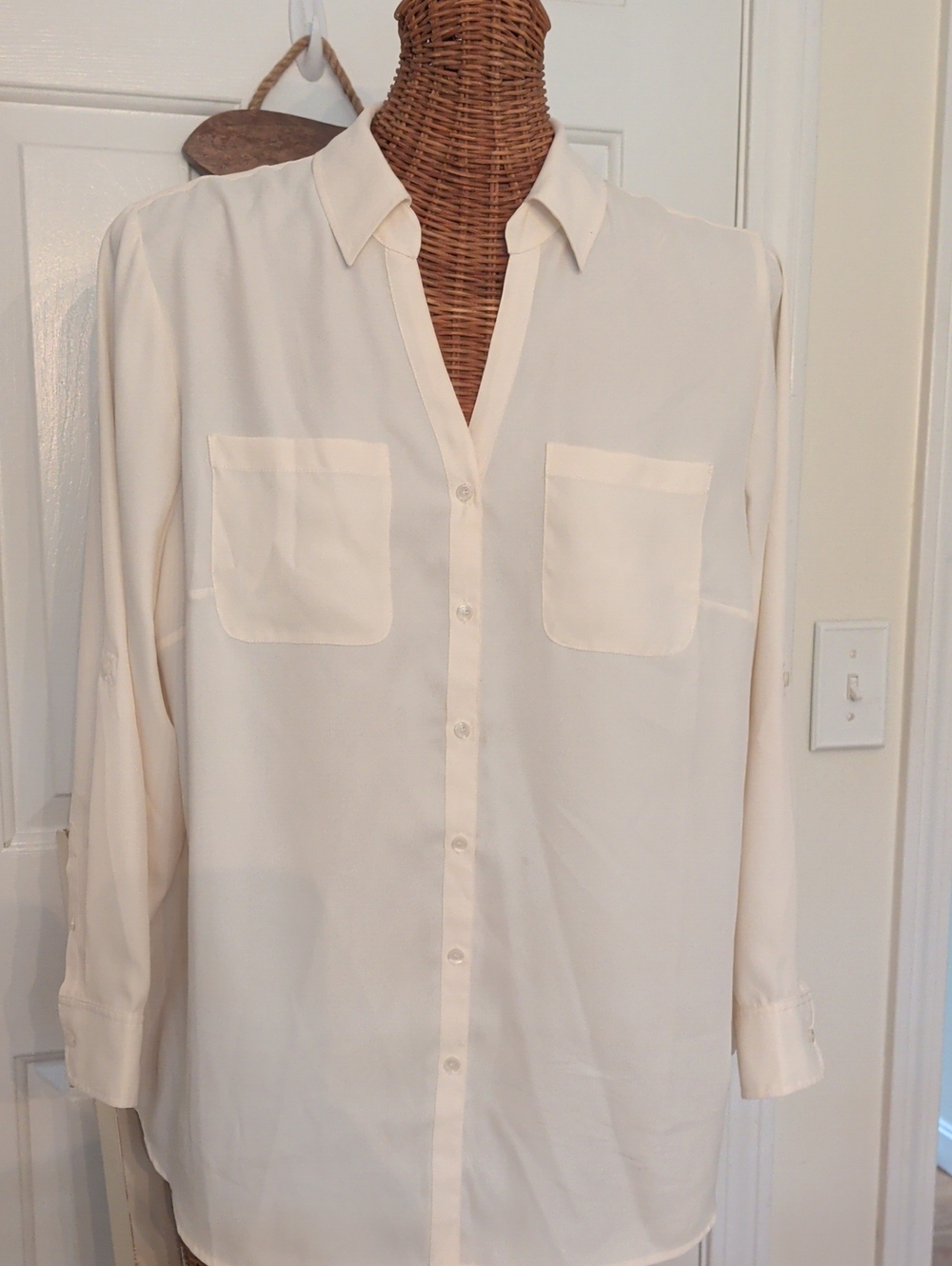 Talbots Nantucket Button Front Blouse White 2XP Like New